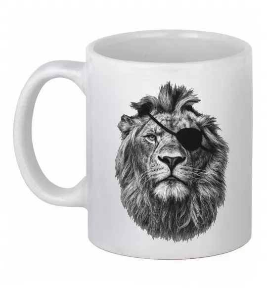 Чашка керамическая Лев в пов'язці Белый фото