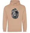 Мужская толстовка (худи) Лев в пов'язці Песочный фото