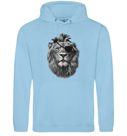 Женская толстовка (худи) Лев в пов'язці Голубой фото