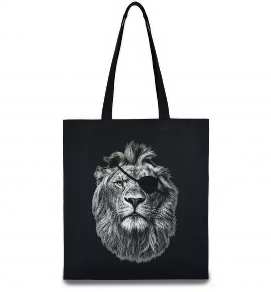 Эко-сумка Лев в пов'язці Черный фото