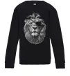 Детский Свитшот Лев в пов'язці Черный фото