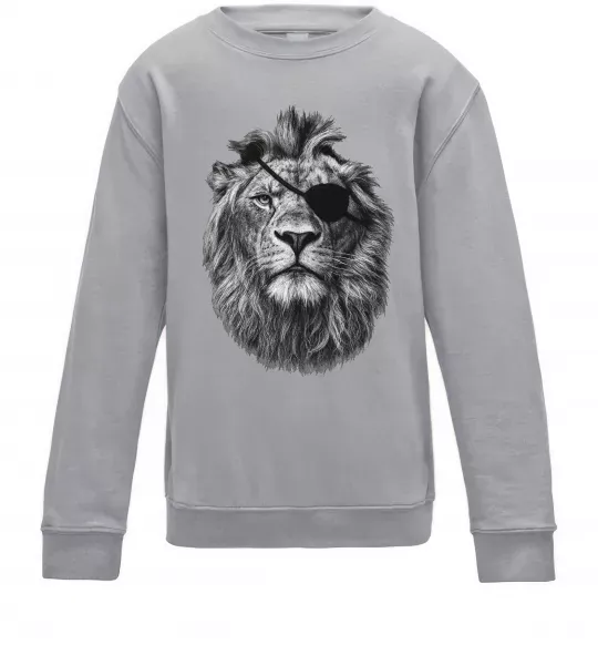 Детский Свитшот Лев в пов'язці Серый меланж фото