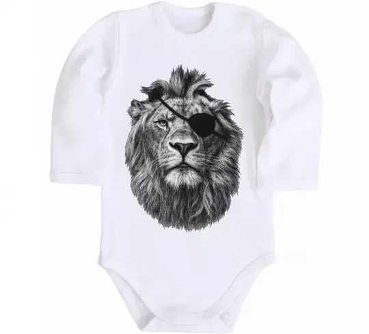 Детский боди Лев в пов'язці Белый фото