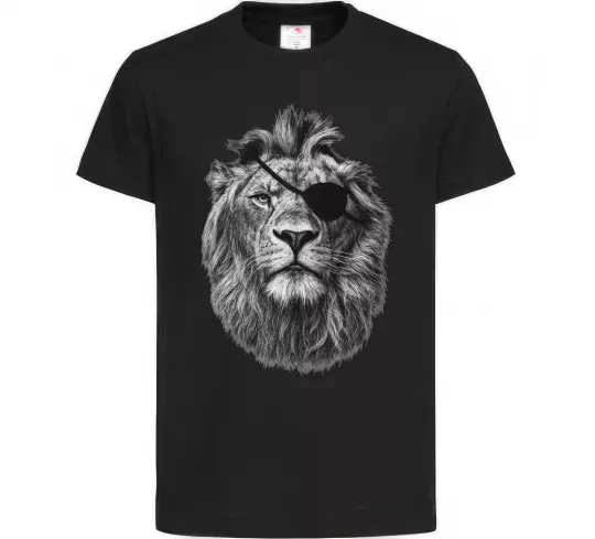 Детская футболка Лев в пов'язці Черный фото