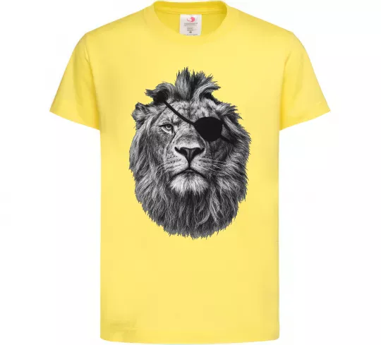 Детская футболка Лев в пов'язці Лимонный фото