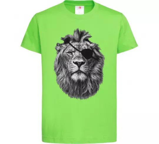 Детская футболка Лев в пов'язці Лаймовый фото