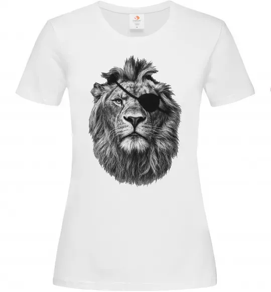 Жіноча футболка Лев в пов'язці Білий фото