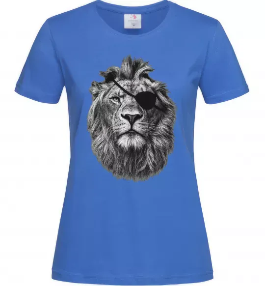 Жіноча футболка Лев в пов'язці Яскраво-синій фото