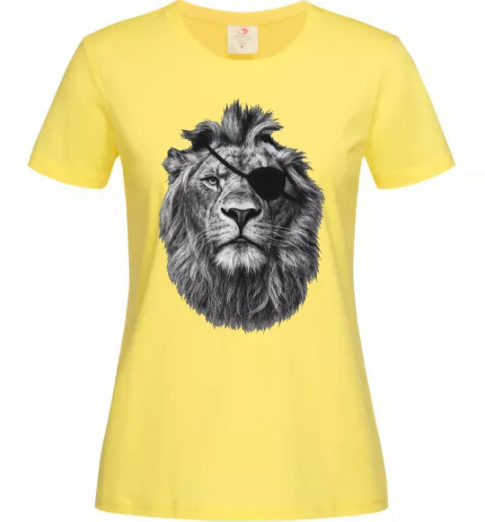 Жіноча футболка Лев в пов'язці Лимонний фото