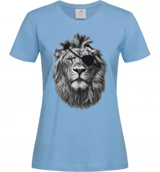 Жіноча футболка Лев в пов'язці Блакитний фото