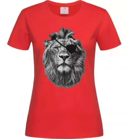 Жіноча футболка Лев в пов'язці Червоний фото