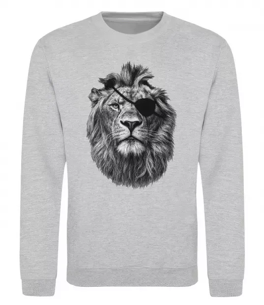 Свитшот Лев в пов'язці Серый меланж фото