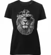 Жіноча преміум футболка Лев в пов'язці Чорний фото