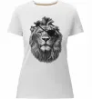 Жіноча преміум футболка Лев в пов'язці Білий фото