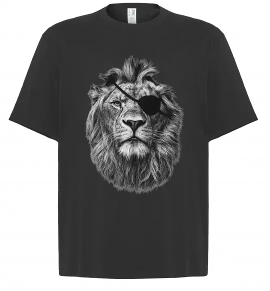 Футболка Оверсайз Лев в пов'язці Черный фото