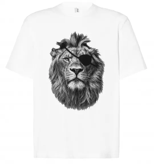Футболка Оверсайз Лев в пов'язці Белый фото