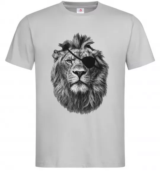 Чоловіча футболка Лев в пов'язці Сірий фото