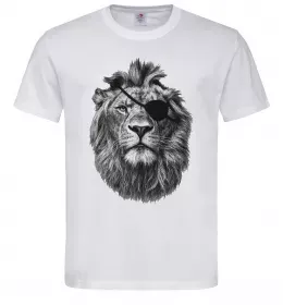 Чоловіча футболка Лев в пов'язці Білий фото