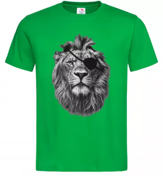 Чоловіча футболка Лев в пов'язці Зелений фото