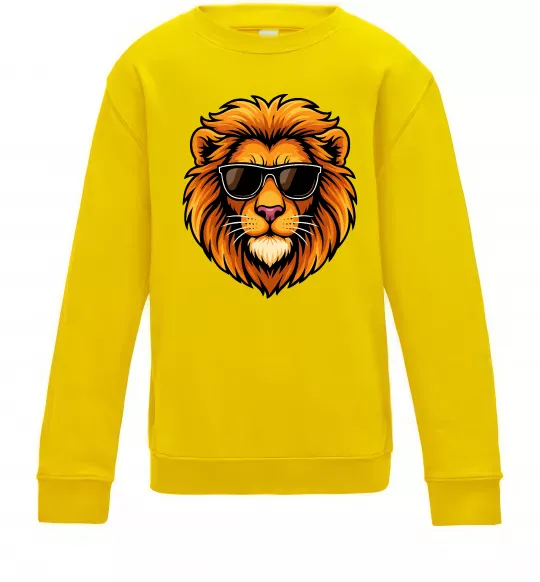 Дитячий світшот Крутий лев Сонячно жовтий фото