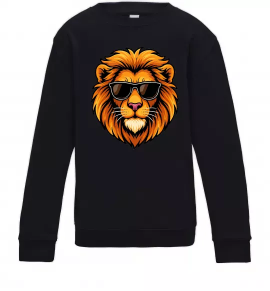 Дитячий світшот Крутий лев Чорний фото