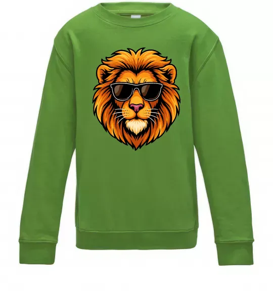 Дитячий світшот Крутий лев Лаймовий фото