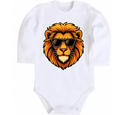 Детский боди Крутий лев Белый фото