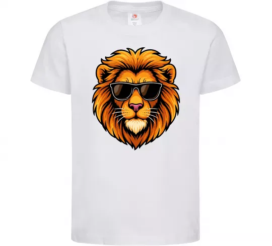 Детская футболка Крутий лев Белый фото