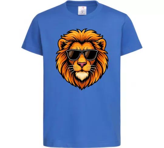 Детская футболка Крутий лев Ярко-синий фото