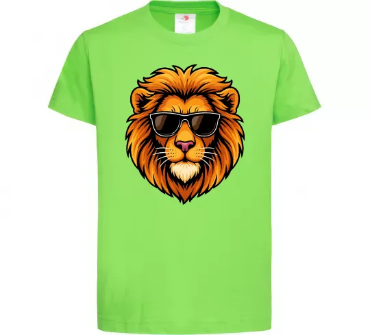 Детская футболка Крутий лев Лаймовый фото