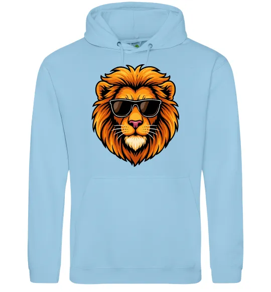 Мужская толстовка (худи) Крутий лев Голубой фото
