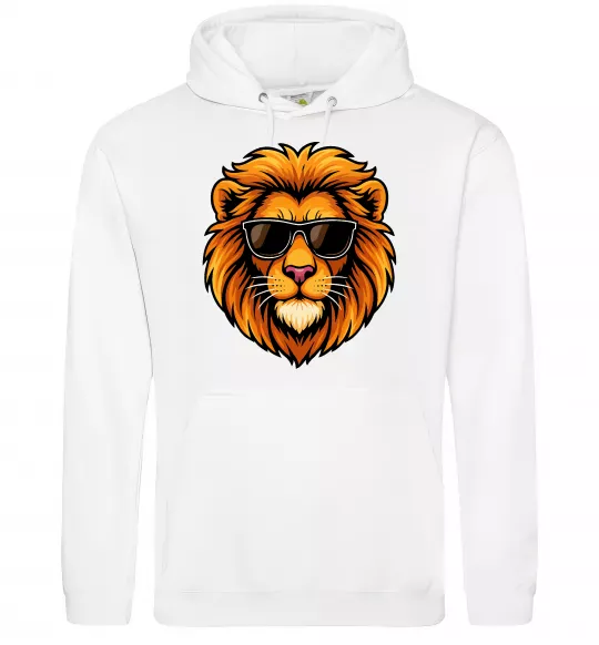 Жіноча толстовка (худі) Крутий лев Білий фото