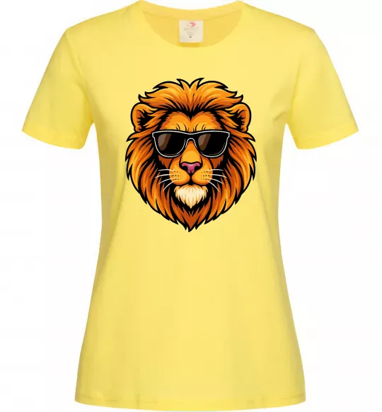 Жіноча футболка Крутий лев Лимонний фото