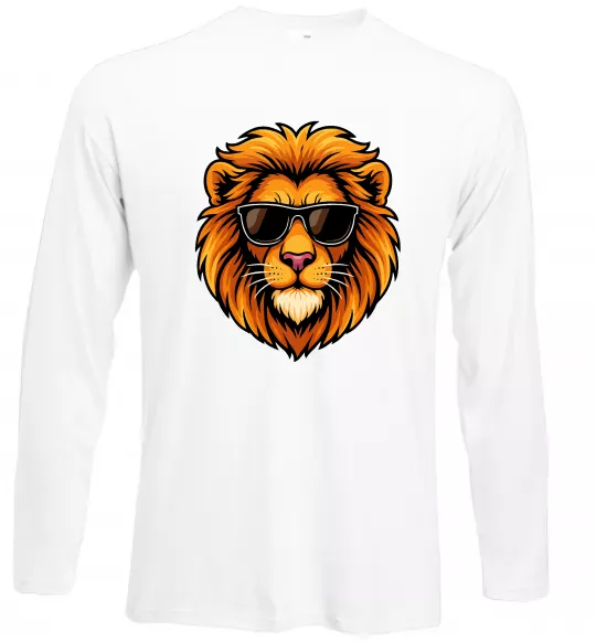 Лонгслів Крутий лев Білий фото