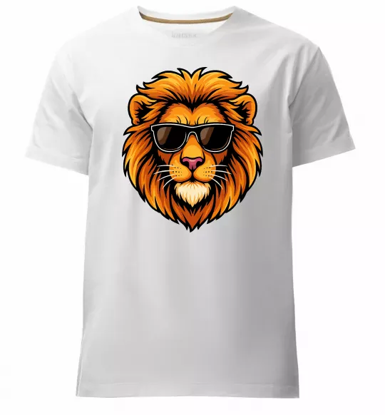 Мужская премиум футболка Крутий лев Белый фото