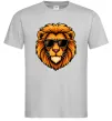 Мужская футболка Крутий лев Серый фото