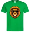 Мужская футболка Крутий лев Зеленый фото
