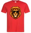 Мужская футболка Крутий лев Красный фото