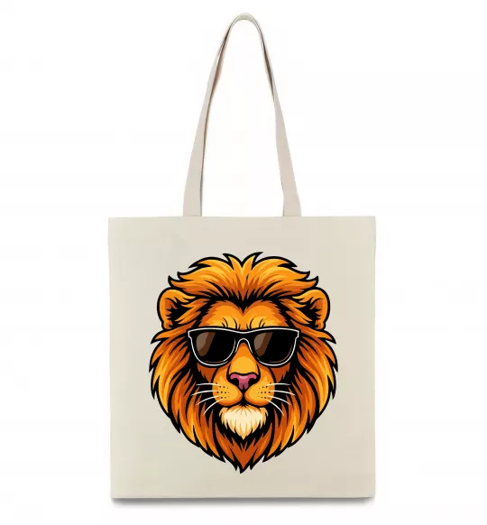 Еко-сумка Крутий лев Бежевий фото