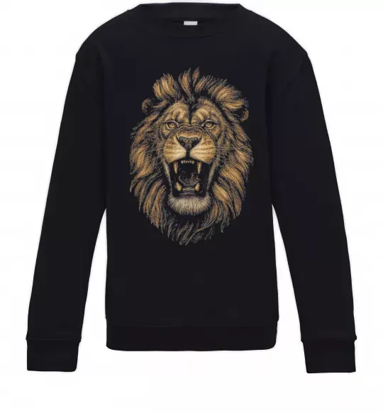 Дитячий світшот Голова лева Чорний фото