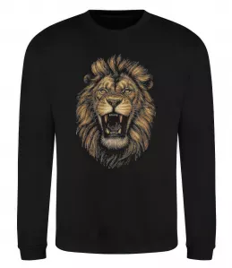 Свитшот Голова лева Черный фото