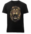 Мужская премиум футболка Голова лева Черный фото