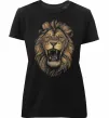 Жіноча преміум футболка Голова лева Чорний фото