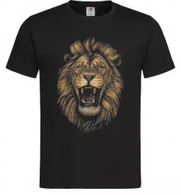 Чоловіча футболка Голова лева Чорний фото