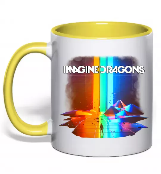 Чашка с цветной ручкой Imagine Dragons Солнечно желтый фото