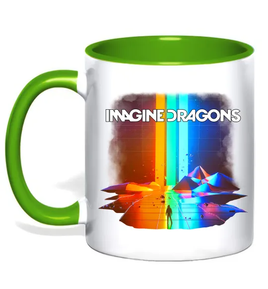 Чашка с цветной ручкой Imagine Dragons Лаймовый фото