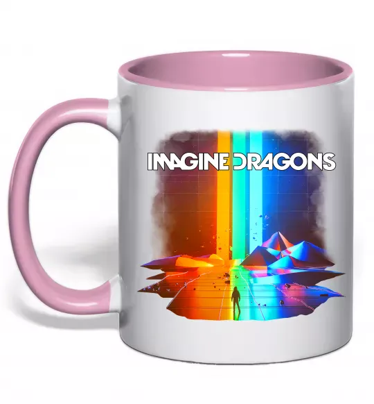 Чашка с цветной ручкой Imagine Dragons Нежно розовый фото