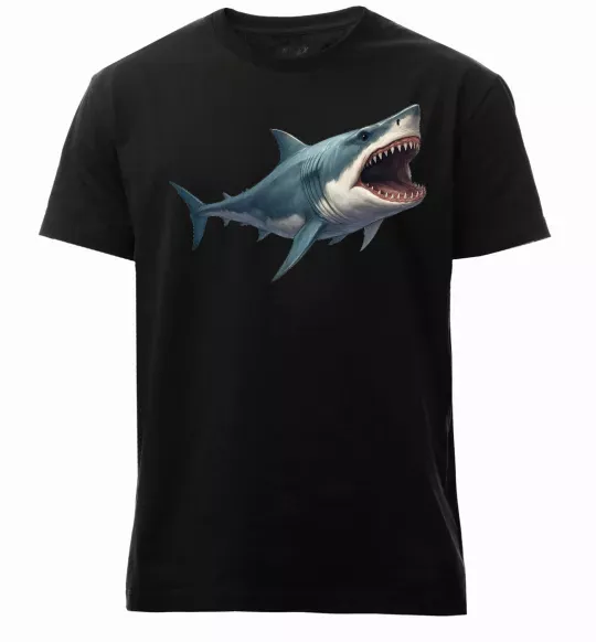 Мужская премиум футболка Велика акула Черный фото