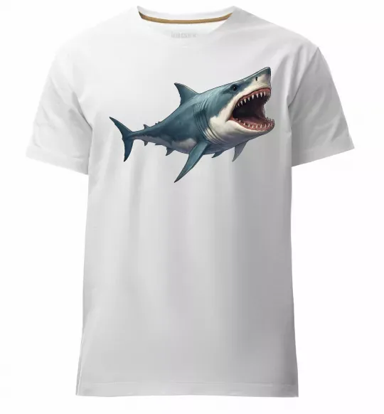 Мужская премиум футболка Велика акула Белый фото