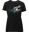 Жіноча преміум футболка Велика акула Чорний фото